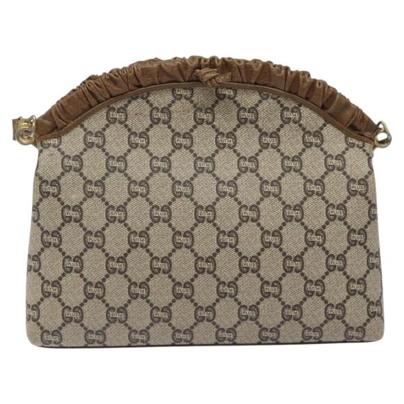 GUCCI GG Plus Supreme Shoulder Bag Pvc Beige Gold - Picture 3 of 16